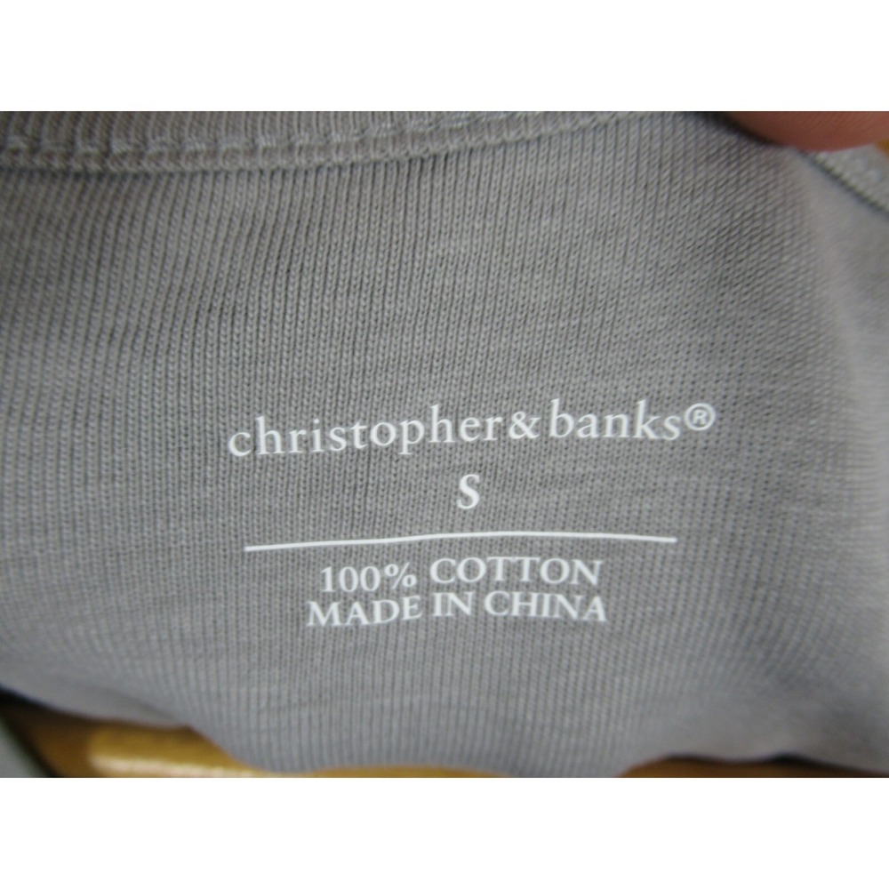 NEW Christopher & Banks Tank Top Women Small Gray Cotton Sleeveless - Picture 4 of 5
